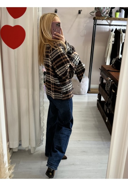 Camicia a quadri FIOCCO con strass