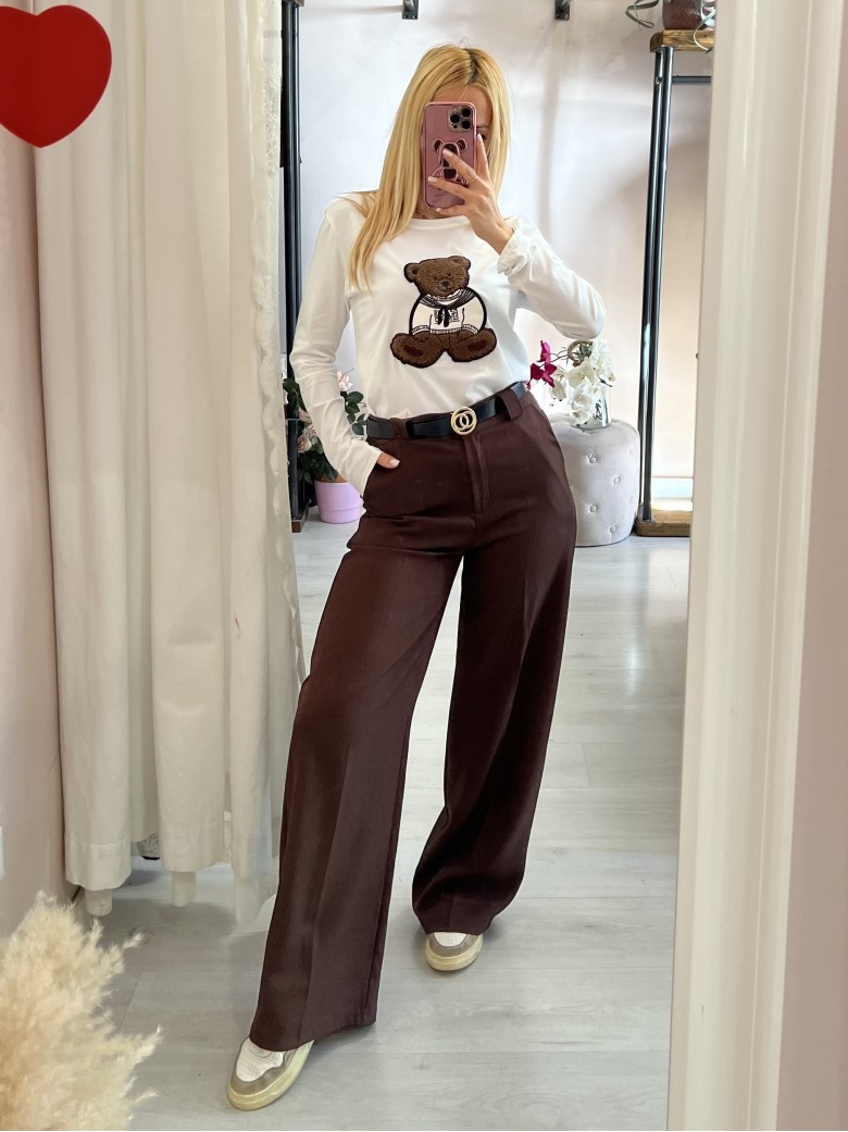 Pantaloni morbidi GIOIA marroni