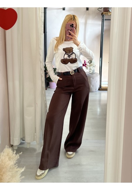 Pantaloni morbidi GIOIA marroni