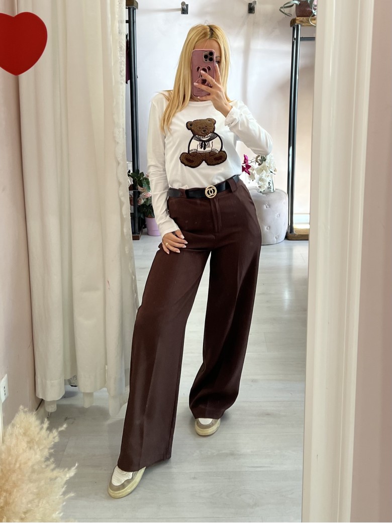 Pantaloni morbidi GIOIA marroni