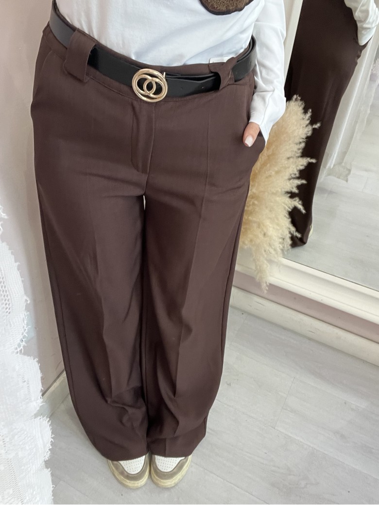 Pantaloni morbidi GIOIA marroni