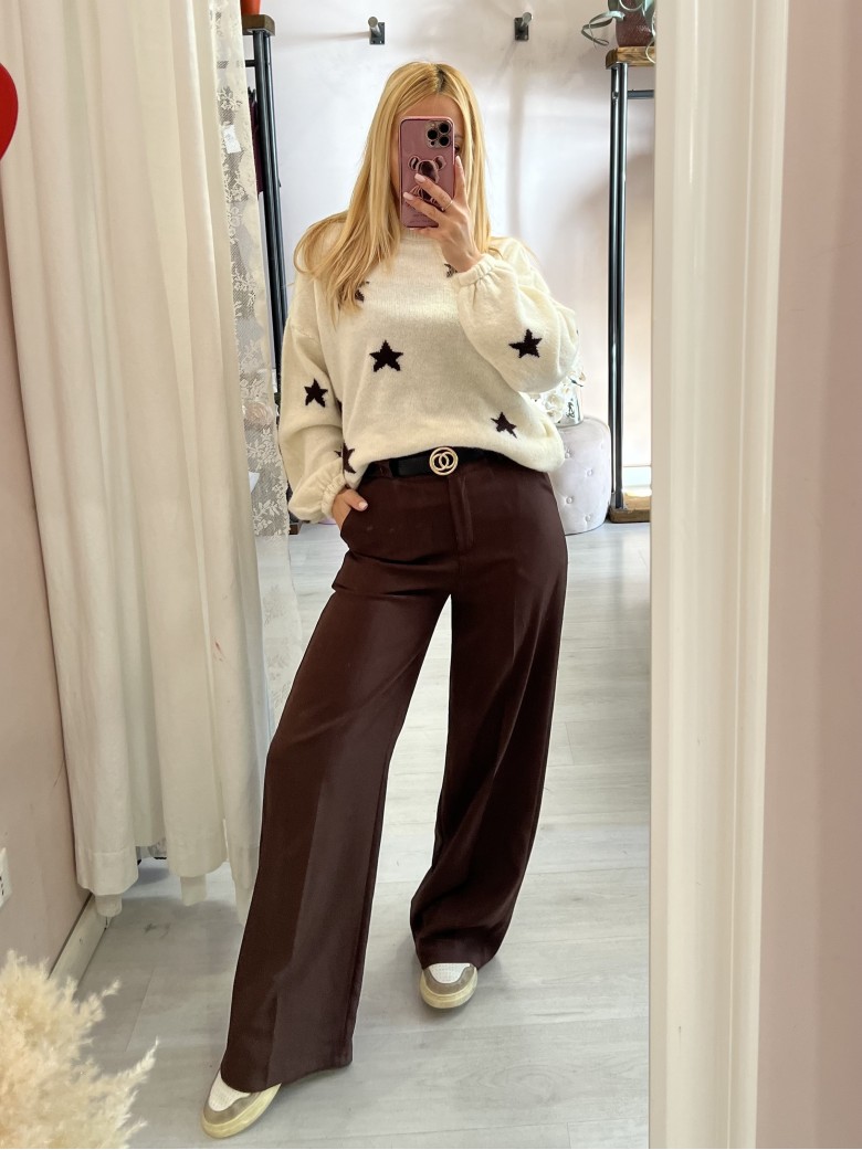 Pantaloni morbidi GIOIA marroni