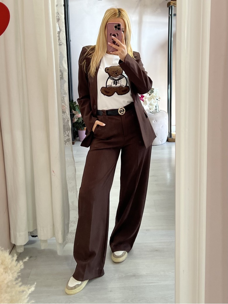 Pantaloni morbidi GIOIA marroni