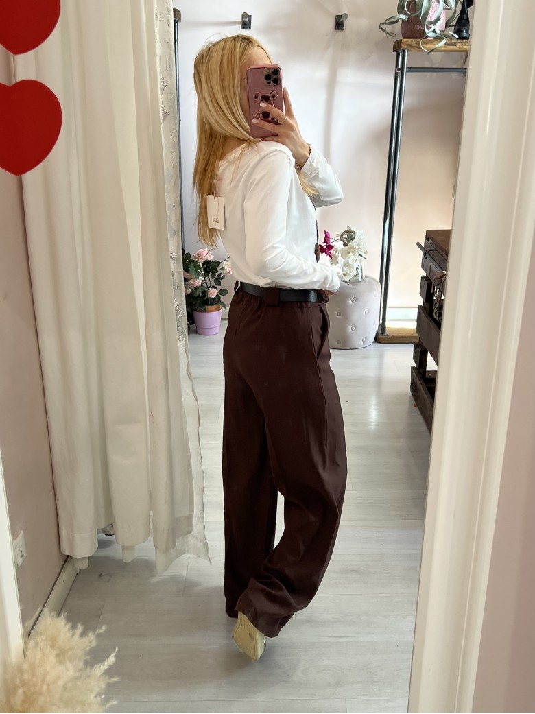 Pantaloni morbidi GIOIA marroni