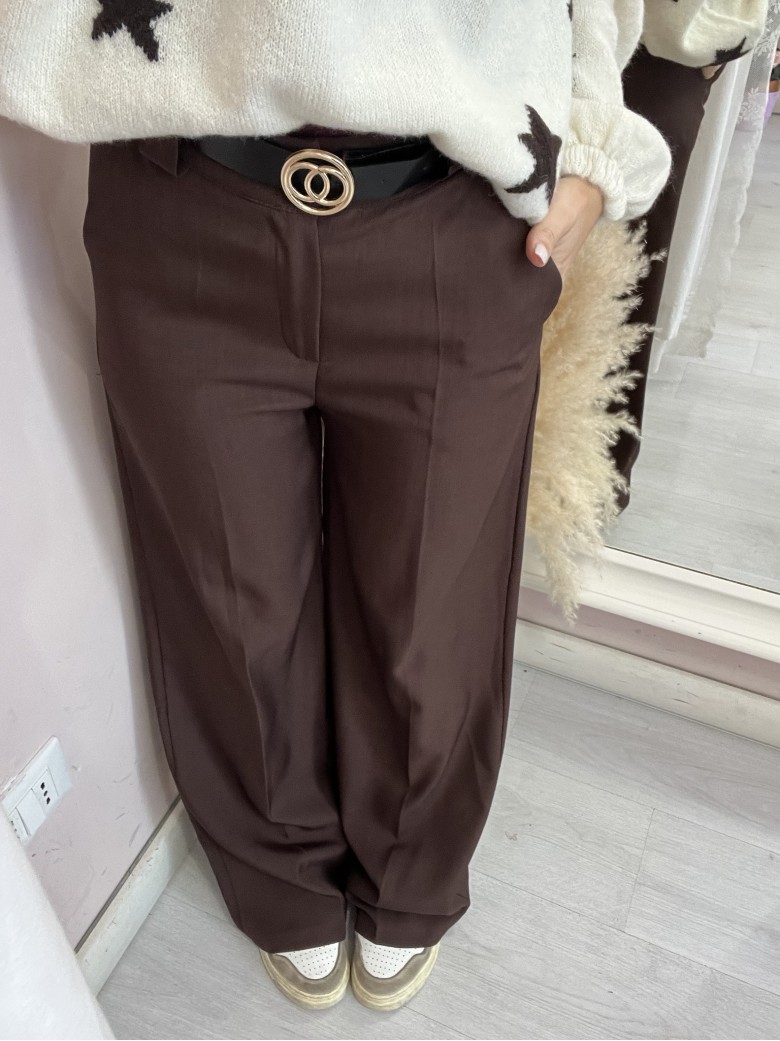 Pantaloni morbidi GIOIA marroni