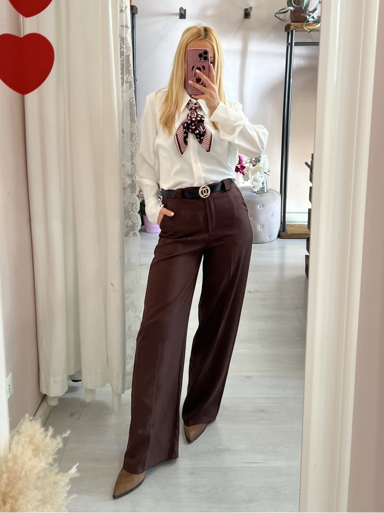 Pantaloni morbidi GIOIA marroni