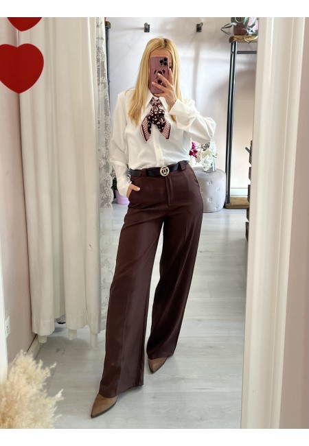 Pantaloni morbidi GIOIA marroni