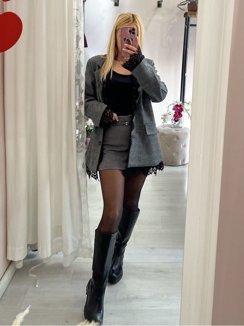 Gonna belen con sotto il pantaloncino GRIGIA