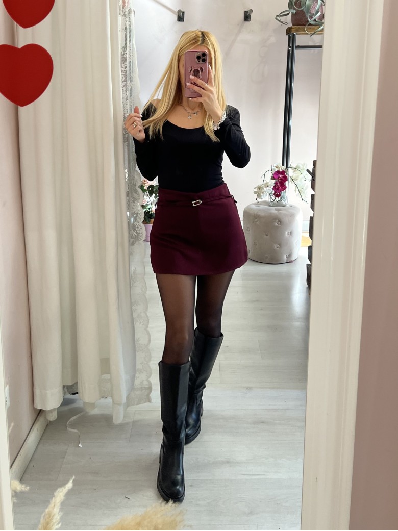 Gonna belen con sotto il pantaloncino BORDEAUX