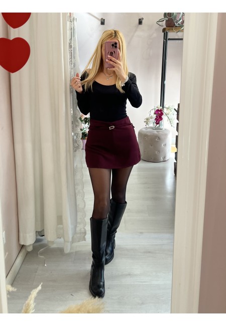 Gonna belen con sotto il pantaloncino BORDEAUX