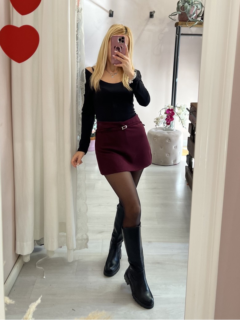 Gonna belen con sotto il pantaloncino BORDEAUX
