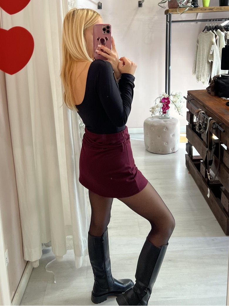 Gonna belen con sotto il pantaloncino BORDEAUX