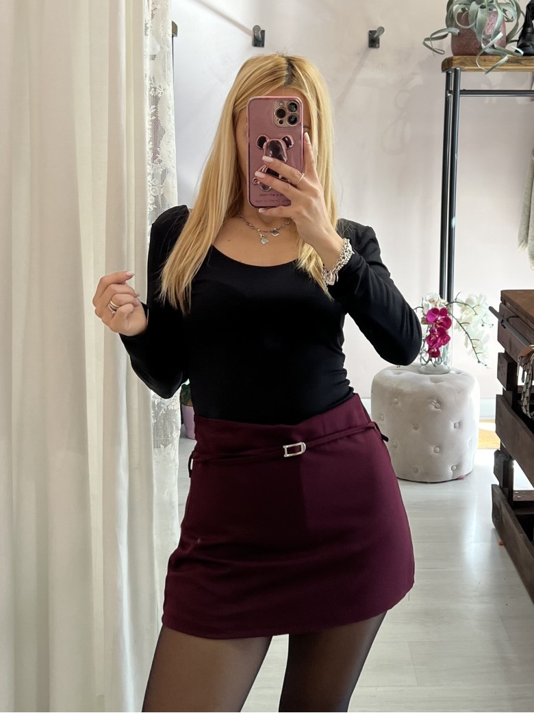 Gonna belen con sotto il pantaloncino BORDEAUX