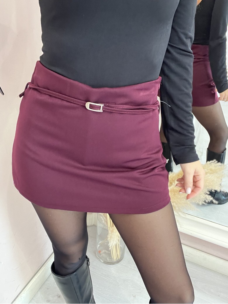 Gonna belen con sotto il pantaloncino BORDEAUX