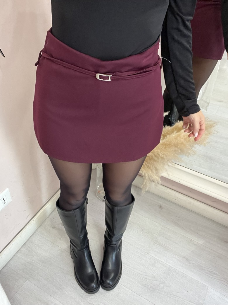 Gonna belen con sotto il pantaloncino BORDEAUX