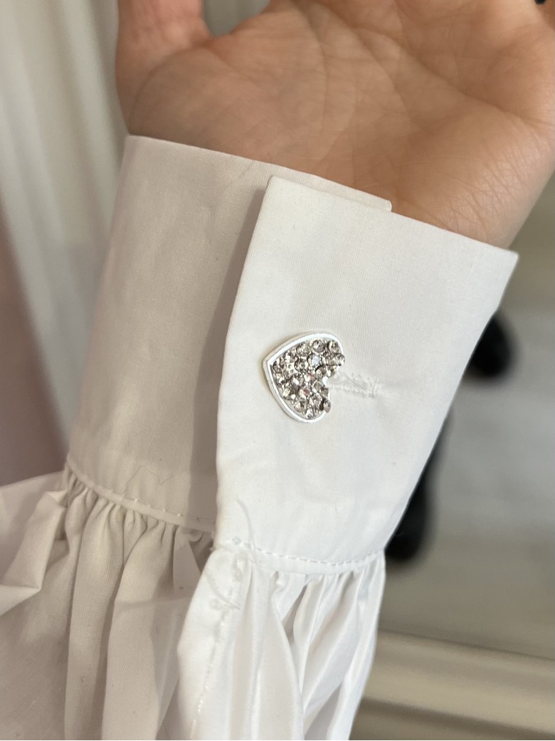 Camicia bottoni CUORE bianca