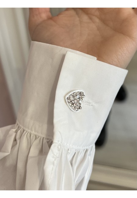 Camicia bottoni CUORE bianca