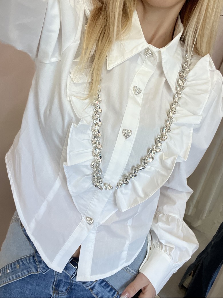 Camicia bottoni CUORE bianca