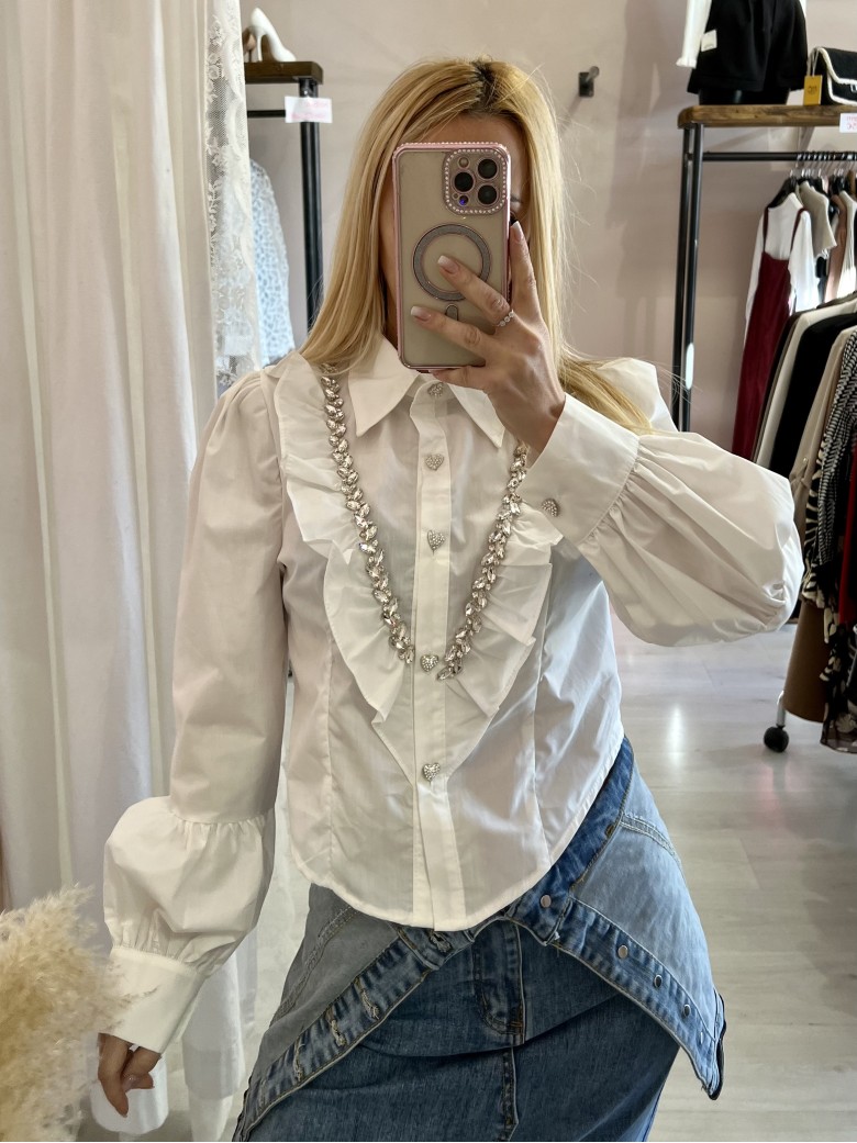 Camicia bottoni CUORE bianca