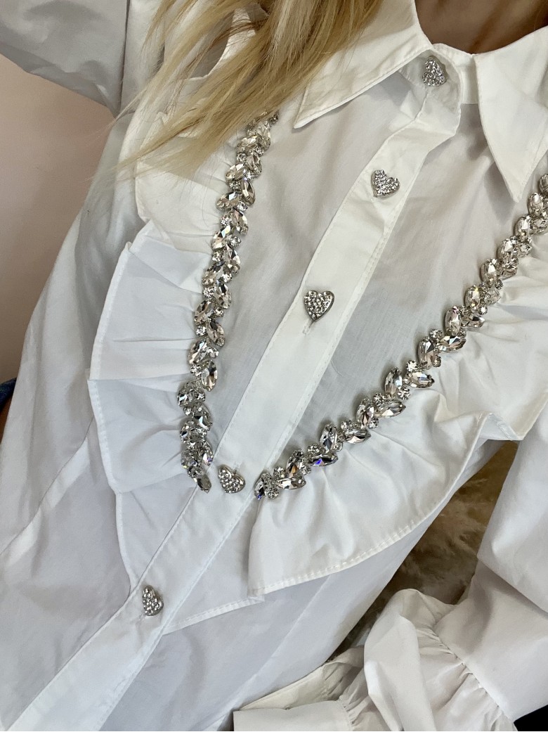 Camicia bottoni CUORE bianca