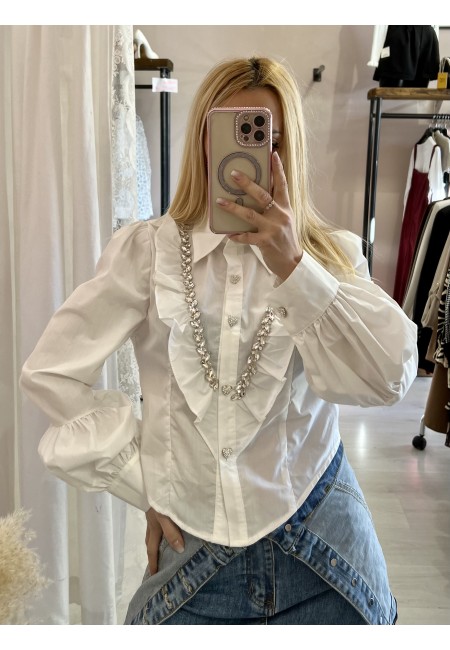 Camicia bottoni CUORE bianca