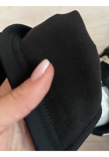 Panta leggings felpati a zampa neri