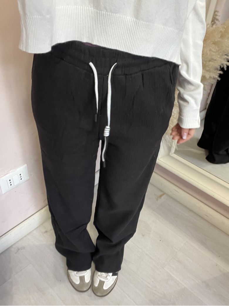 Pantaloni LOST velluto a coste nero