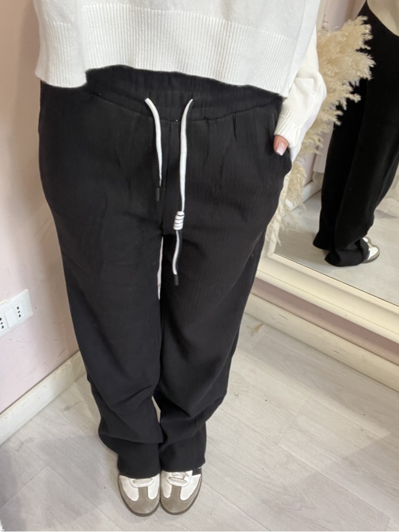 Pantaloni LOST velluto a coste nero