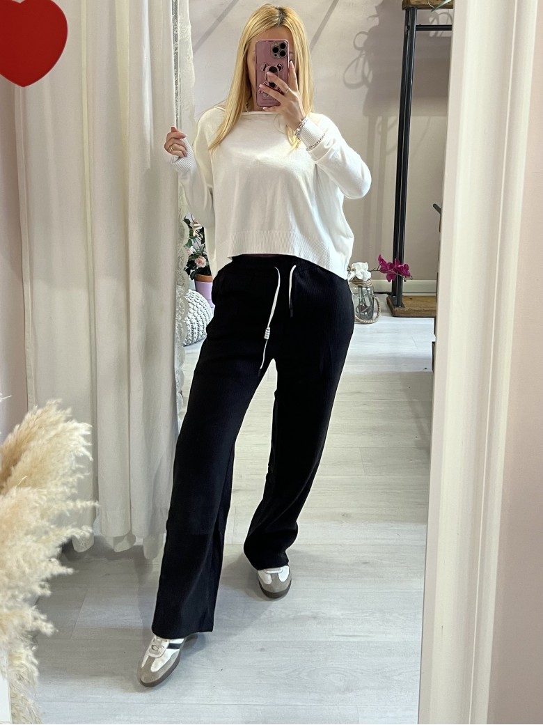 Pantaloni LOST velluto a coste nero