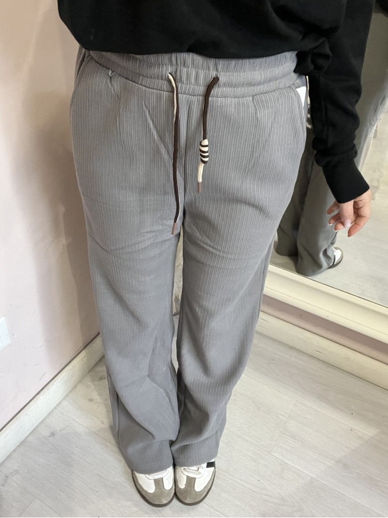 Pantaloni LOST velluto a coste grigio