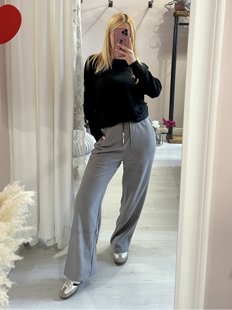 Pantaloni LOST velluto a coste grigio