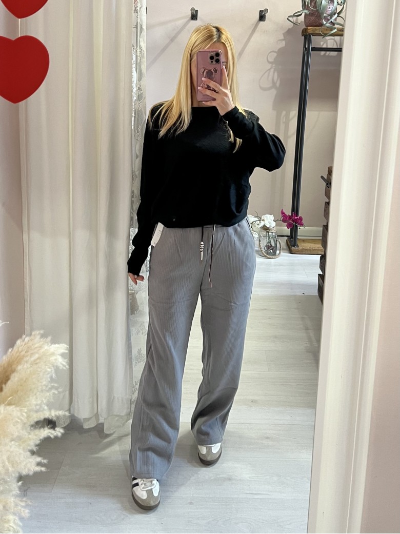 Pantaloni LOST velluto a coste grigio