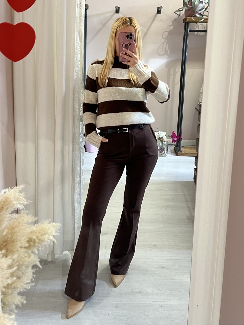 Pantaloni DANI a zampa marroni