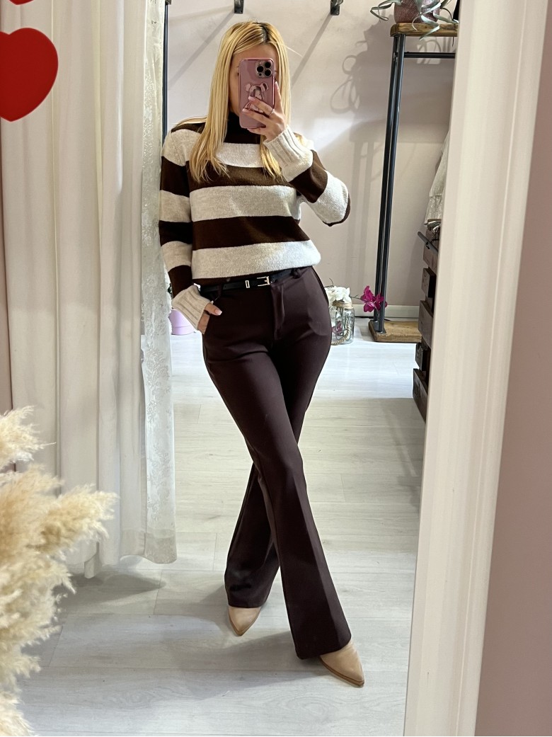 Pantaloni DANI a zampa marroni