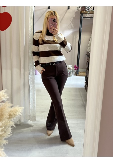 Pantaloni DANI a zampa marroni