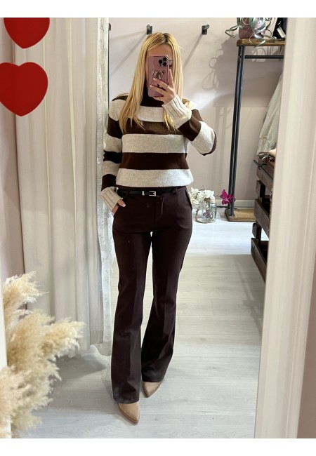 Pantaloni DANI a zampa marroni