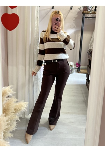 Pantaloni DANI a zampa marroni