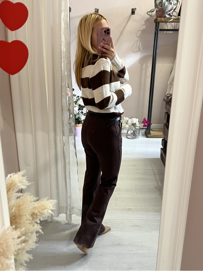 Pantaloni DANI a zampa marroni