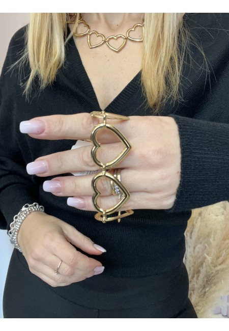 Bracciale cuori grandi oro