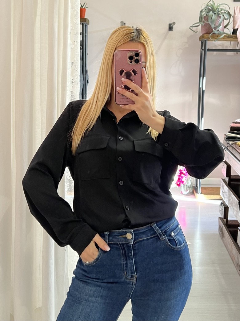 Camicetta taschine nera