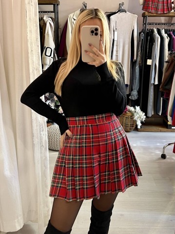Mini gonna plissettata tartan ROSSA 2