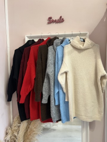 Vestito maxi pull rosso 2