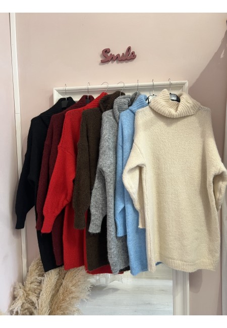 Vestito maxi pull rosso