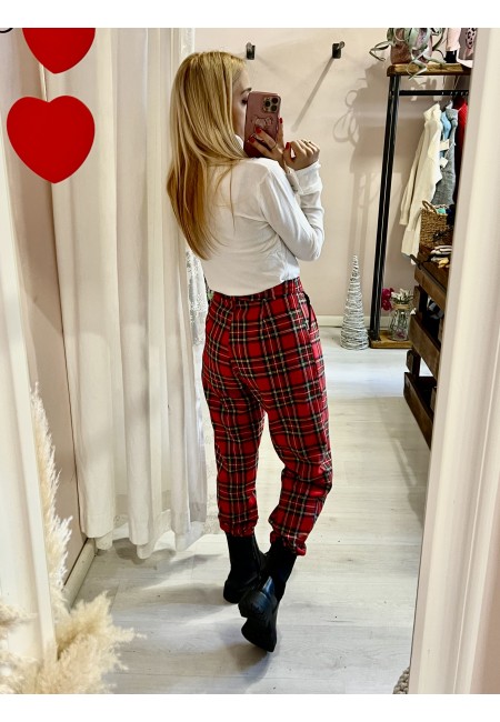 Pantaloni tartan rossi