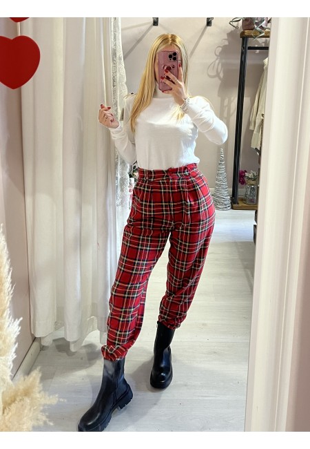 Pantaloni tartan rossi