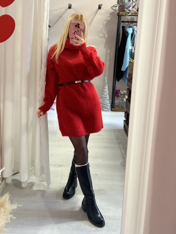Vestito maxi pull rosso