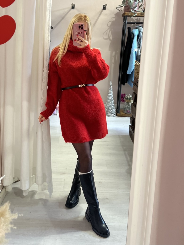 Vestito maxi pull rosso