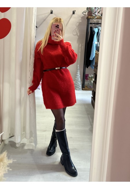 Vestito maxi pull rosso