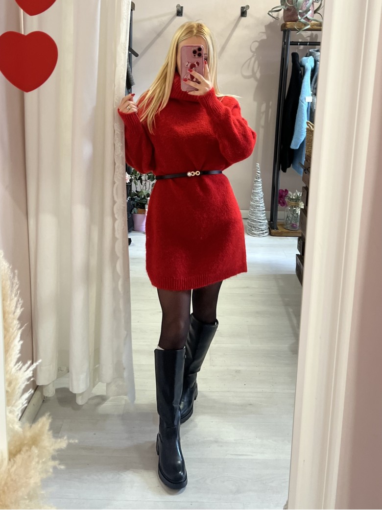 Vestito maxi pull rosso