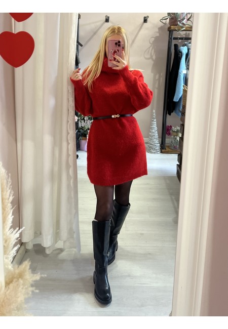 Vestito maxi pull rosso